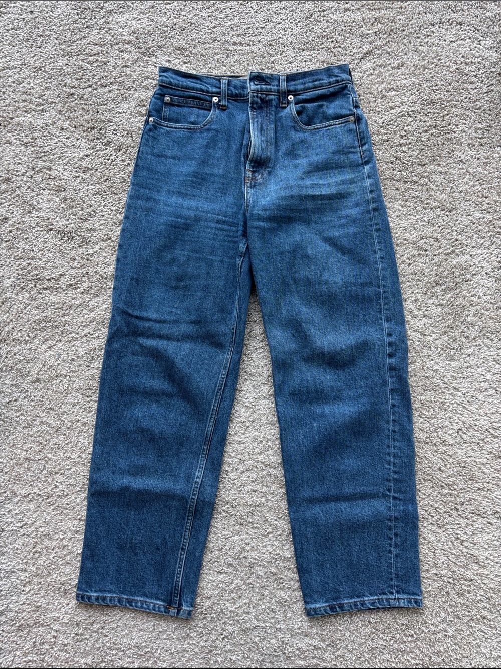 Everlane High-Rise Straight Leg Jeans - Dark Blue